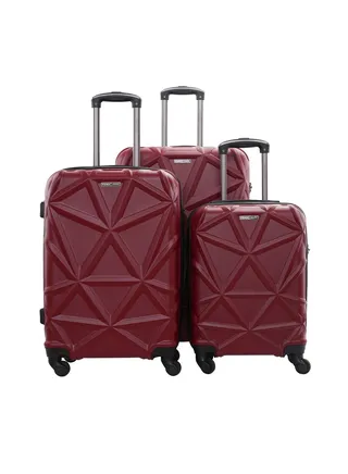 Matrix ABS Hardside Spinner Luggage Trolley Set 20/24/28 Inch Burgundy 