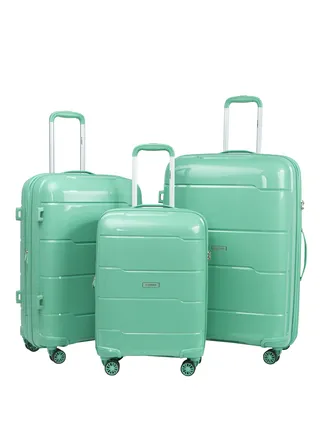 Trolley Luggage 3 Pieces Set PP Hard Side Bag 360 Degree Spinner Wheels Trolley Luggage Set with TSA Lock 