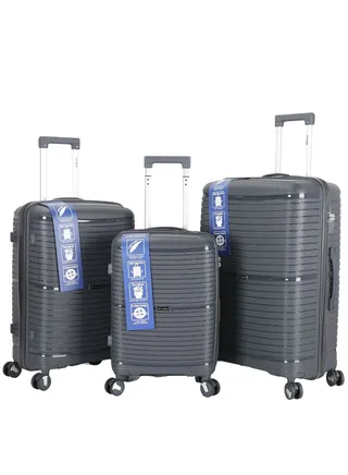Trolley Luggage 3 Pieces Set PP Hard Side Bag 360 Degree Spinner Wheels Trolley Luggage Set with TSA Lock 