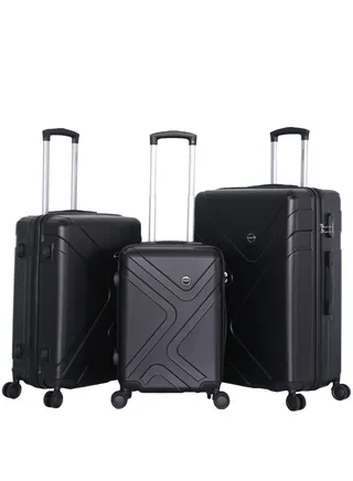 3 Piece ABS Hard side Trolley Luggage Set Spinner Wheels with Number Lock 