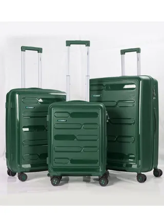 Trolley Luggage PP Hard Side 3PCS Set With TSA Lock Travel Bag 