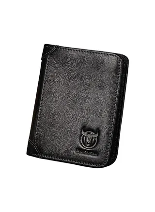 Men Genuine Leather Wallet RFID Blocking Credit Card Holder Black 