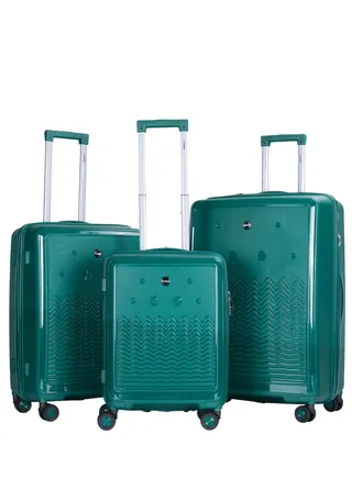 Trolley Luggage PP Hard Side 3 PCS Set Luggage Bag with TSA Lock Travel Suitcase 
