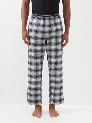 Check Cotton-blend Pyjama Trousers