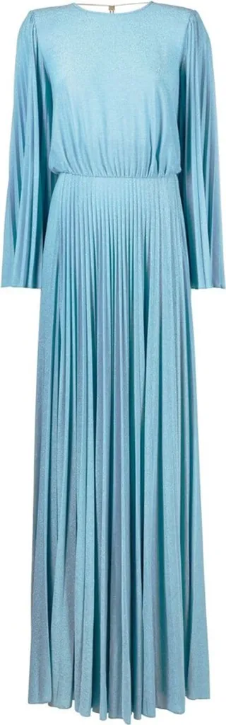Pleated Lurex Gown