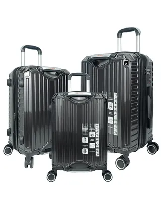 Trolley Luggage Set of 3 PCS TPC Hard Side Spinner Wheels with TSA Lock With Cup Holder 
