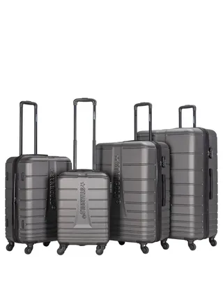 4 Pack Of Hardside Spinner Number Locked Luggage Trolley 