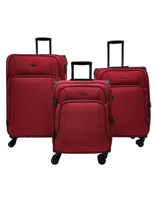 Lightweight Soft Shell Luggage Set of 3 Expandable Suitcase - Trolley Bags for Travel with 4 Double Wheels & TSA Lock 