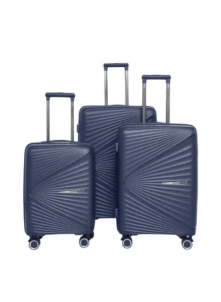3 Piece ABS Hardside Spinner Luggage Trolley Set 20/24/28 Blue 