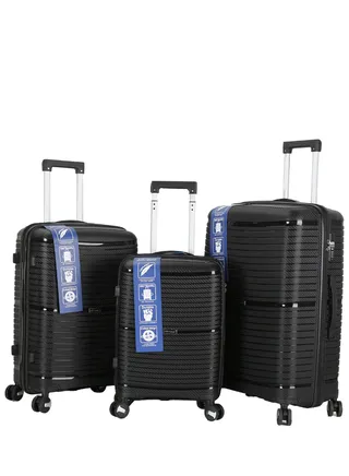 Trolley Luggage 3 Pieces Set PP Hard Side Bag 360 Degree Spinner Wheels Trolley Luggage Set with TSA Lock 