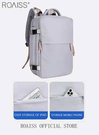 Travel Backpack for Men Women Carry On Backpack with USB Charging Port Shoe Compartment Flight Approved College School Bag Casual Knapsack for Weekender Business Hiking 