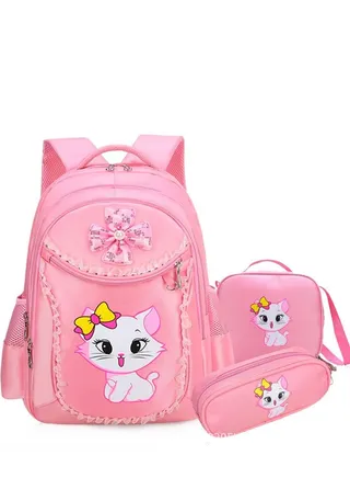 3 Pcs School Bags Backpack Set with  for Kids Large Capacity Student Bookbag Includes Backpack Lunch Bag and Pencil Case  School Supplies for Boys Girls Teens 