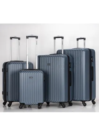 4 Pack Of Hardside Spinner Number Locked Luggage Trolley Bag 