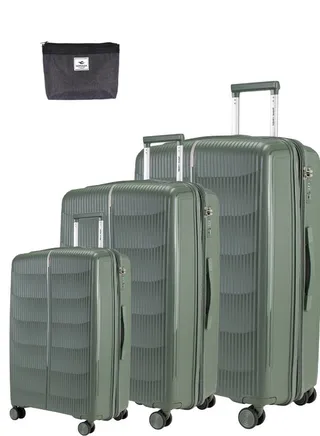 Pierre Cardin Unbreakable Luggage Set of 3, Expandable and Anti Theft Double Zipper Suitcase 