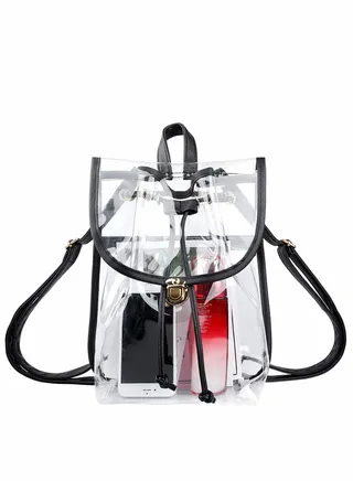 Clear Backpack Heavy Duty Drawstring Sports Gym Bag for Women Men Children Large Size 