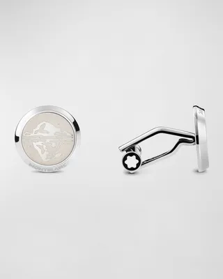 Men's 1858 Ice Sea Engraved Cufflinks
