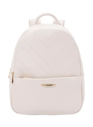 Faux Leather Backpack Beige 