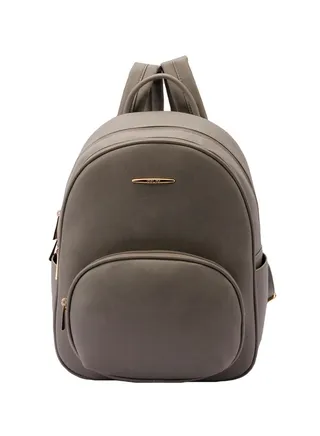 Faux Leather Fashion Backpack Grey 