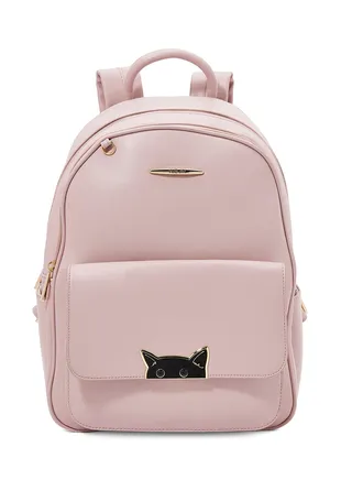 Faux Leather Backpack Purple 