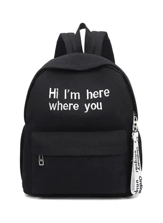 Embroidered Backpack - 35 Inch Black/White 