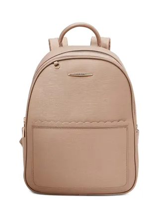 Faux Leather Backpack Beige 