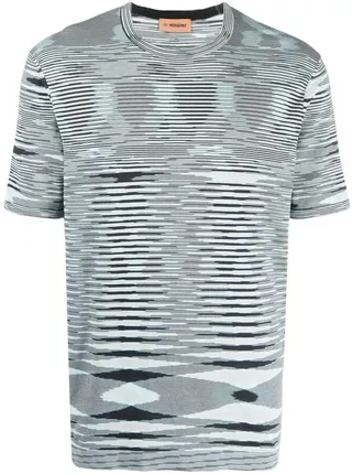 graphic-striped T-shirt