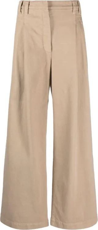 Pleat-Detailing Wide-Leg Jeans