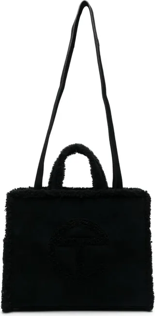 Logo-Patch Sheepskin Tote Bag