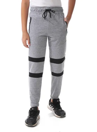 Boys Elastic Waist Sweatpants Side Zipper 