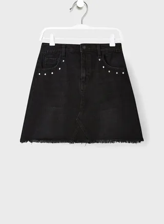 Youth Studded Denim Skirt 