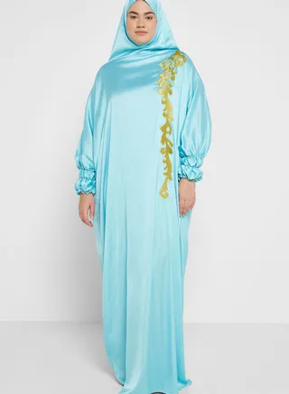 Embellished Detailed Cuff Prayer Dress 