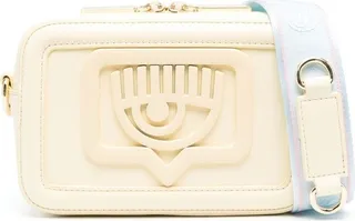 Eyelike-plaque shoulder bag