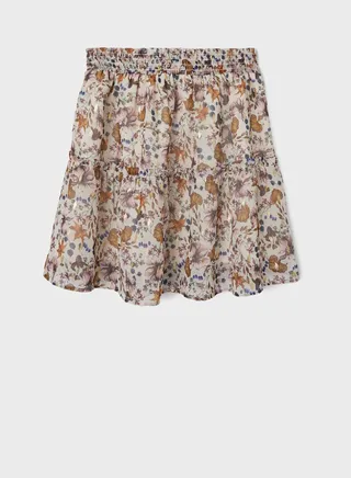 Kids Floral Print Midi Skirt 