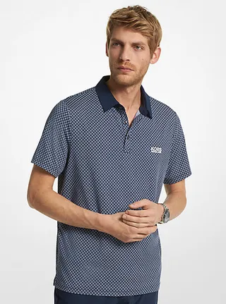 Golf Printed Stretch Jersey Polo Shirt