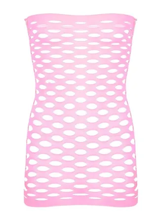 Women Mesh Fishnet Baby Doll Sleepwear - Pink 