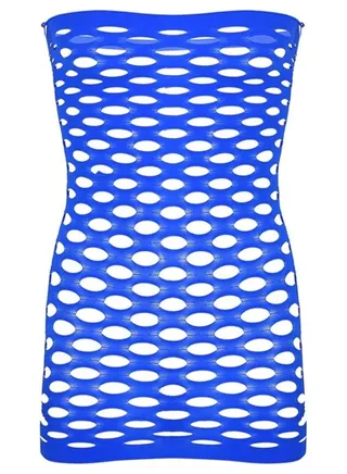Women Mesh Fishnet Baby Doll Sleepwear - Blue 