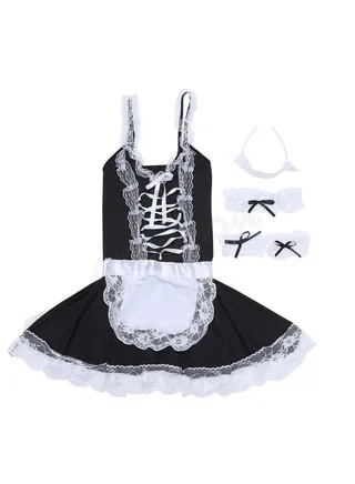 Maid Dress Cosplay Costume Sweet Classic Apron Uniform Suit 