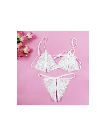 Lingerie Lace Babydoll 2 Piece  Bra and Panty Sets 