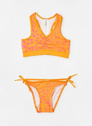Kids/Teen UV Printed Bikini Set Orange 