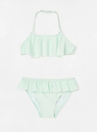 Girls Frilly Halter Bikini 