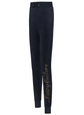 Juicy Couture Luxe Velour Diamante Joggers Blue 