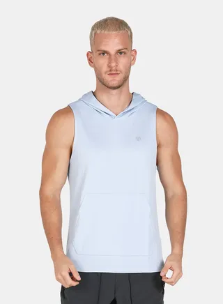 Logo Hooded Running Vest Blue 
