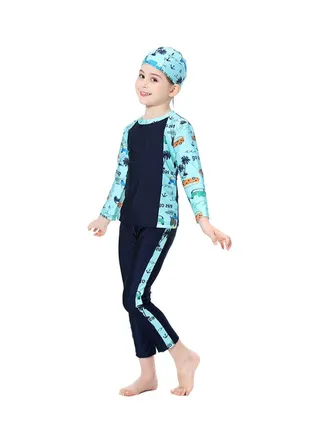 Islamic Swimwear Burkinis with Hijab Blue 