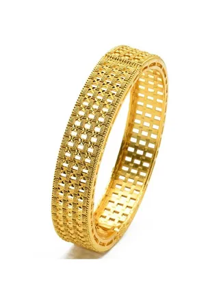 18K Gold Plated Bangles for Women Wedding Bracelets Bridal Jewelry 1 Piece 