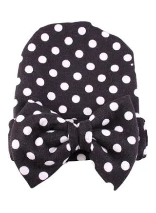 Cute Bowknot Beanie Black/White 