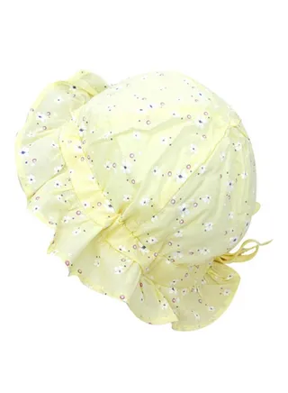Lovely Flowers Printed Beanie Yellow/White 