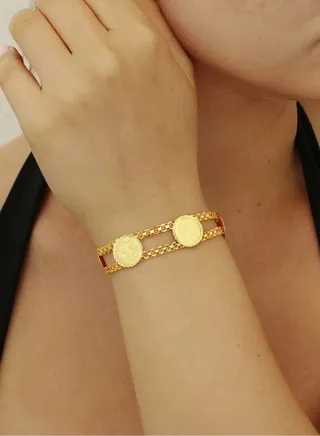 Elegant 21k Gold Plated Bracelet For Women 