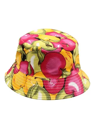 Printed Summer Hat Yellow/Red/Green 