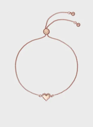 Sarsah Crystal Sparkle Heart  Bracelet