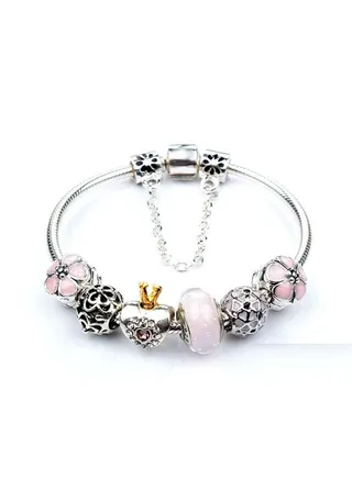 Heart Crystal Glass Beads Bracelet 